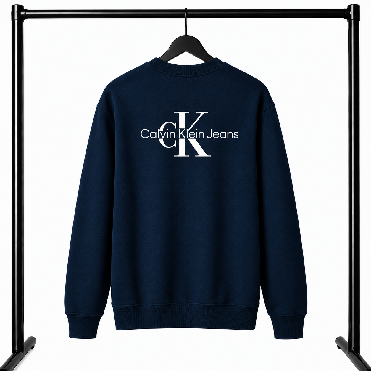 Μπλε Σκούρο Φούτερ Λαιμοκοψη Calvin Klein Jeans