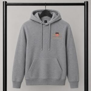 Γκρι φούτερ με κουκούλα Gant American Sportwear με Logo