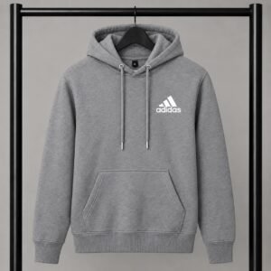 Γκρι φούτερ με κουκούλα Adidas με Logo