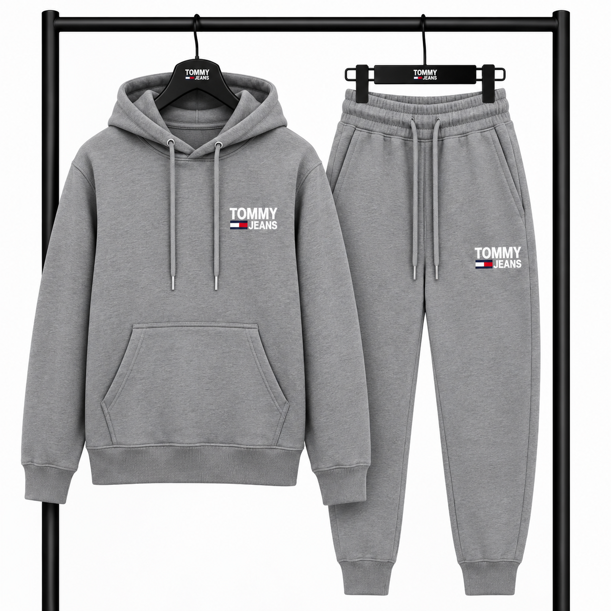 Σετ Φόρμας TOMMY JEANS με Φούτερ κουκούλα & Παντελόνι – Γκρι