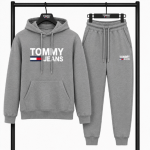 Σετ Φόρμας TOMMY JEANS με Φούτερ κουκούλα & Παντελόνι – Γκρι