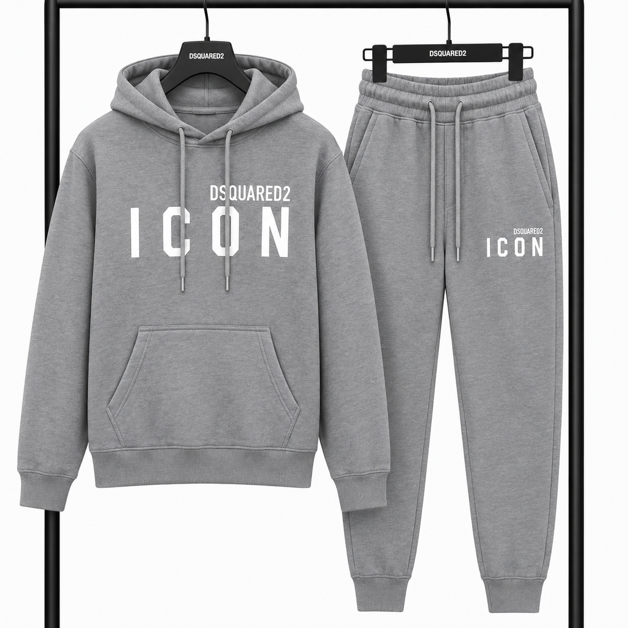 Σετ Φόρμας DSQUARED2 ICON με Φούτερ κουκούλα & Παντελόνι – Γκρι
