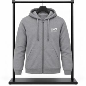 Ζακέτα Φούτερ γκρι με Κουκούλα & Φερμουάρ EA7 Emporio Armani