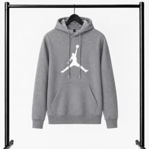 Γκρι φούτερ με κουκούλα Jordan με Logo