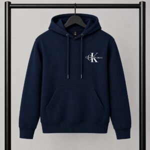 Μπλε σκούρο φούτερ με κουκούλα Calvin Klein Jeans με Logo