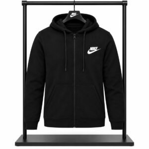 Ζακέτα Φούτερ μαύρη με Κουκούλα & Φερμουάρ Nike