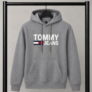Γκρι φούτερ με κουκούλα Tommy Jeans με Logo