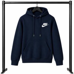 Μπλε σκούρο φούτερ με κουκούλα Nike με Logo
