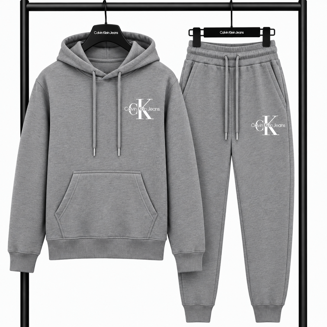 Σετ Φόρμας CALVIN KLEIN JEANS με Φούτερ κουκούλα  & Παντελόνι – Γκρι