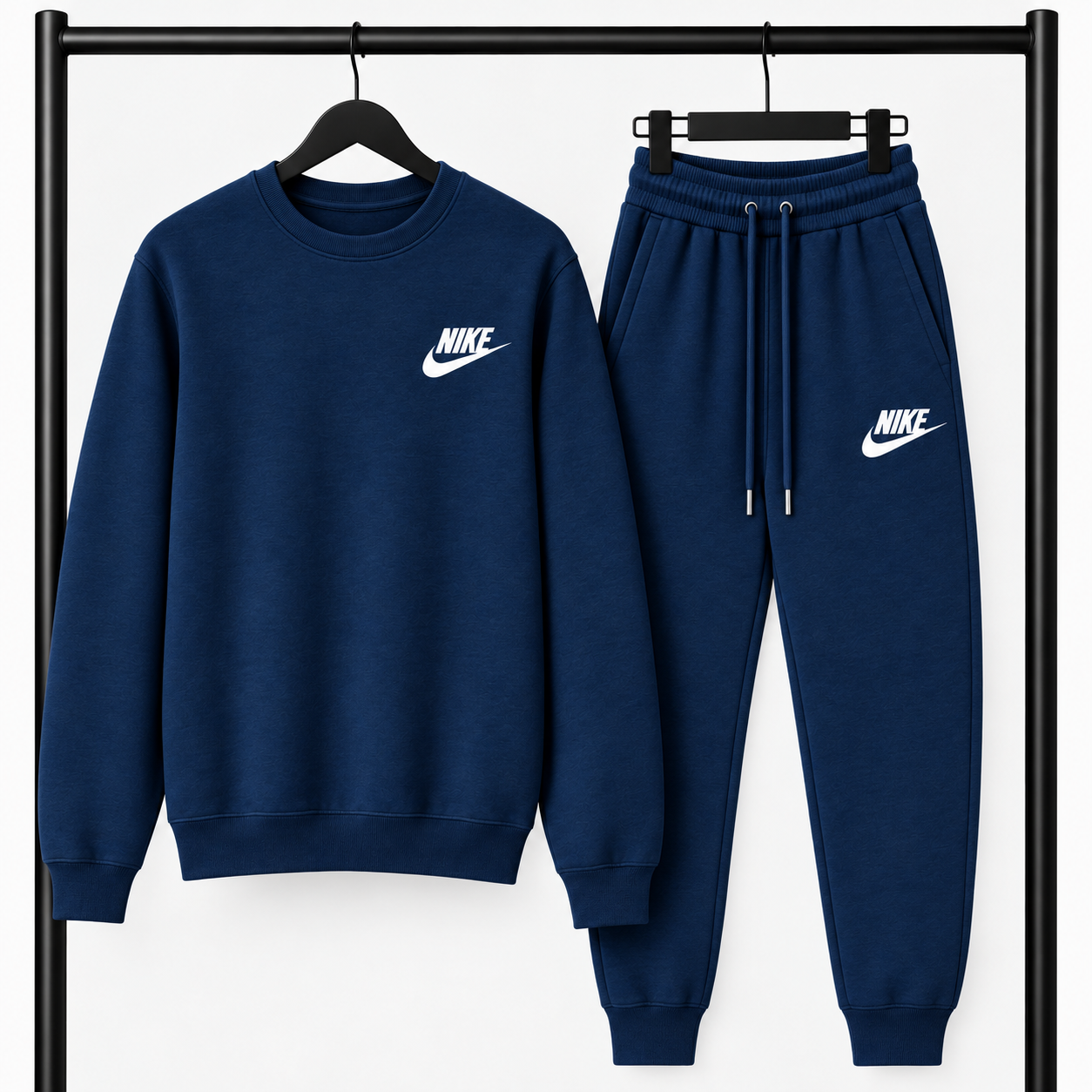 Μπλε σκούρο Σετ Φόρμας Nike με Logo – Φούτερ λαιμοκοψη & Παντελόνι